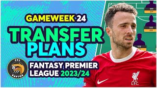 FPL GAMEWEEK 24 TRANSFER PLANS  DOUBLE GAMEWEEK 25 ANNOUNCED  Fantasy Premier League Tips 202324 [upl. by Neyu549]