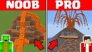 Minecraft NOOB vs PRO SAFEST VOLCANO HOUSE BASE by Mikey Maizen and JJ Maizen Parody [upl. by Ais353]