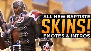 Overwatch All NEW Baptiste SKINS Voicelines amp Highlight Intros [upl. by Adim]