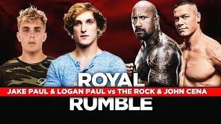 Jake Paul amp Logan Paul VS The Rock amp John Cena  WWE Fight [upl. by Marolda787]