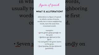 Alliteration Figure of Speech 3  What is Alliteration Meaning amp Examples of Alliteration shorts [upl. by Annor]