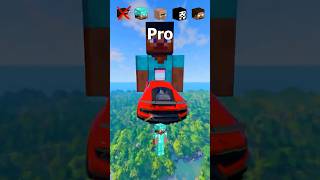 NOOB vs PRO vs VILLAGER vs HACKER vs HEROBRINE Car Jump Challenge 😂 🚗 shorts beamngdrive [upl. by Tiphane]