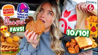 Eating my TOP FAVORITE FAST FOOD ITEMS For 24 Hours [upl. by Trini]