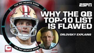 Dan Orlovsky HAS A PROBLEM with the ESPN Top10 QB rankings 👀  The Pat McAfee Show [upl. by Demetri824]