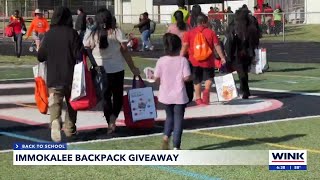 Immokalee backpack giveaway [upl. by Aikam]