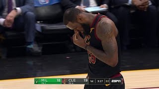 Eric Bledsoe Hits LeBron in Face Calls Timeout  Bucks vs Cavaliers  201718 NBA Season [upl. by Weinstock]