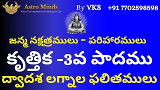 కృత్తిక 3వపాదము ఫలితాలు పరిహారాలు astrology Vumarkhayyam horoscope vedicastrology numerology [upl. by Saudra]