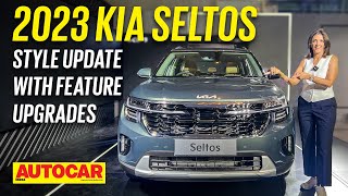 2023 Kia Seltos facelift  It gets even more features  Walkaround  Autocar India [upl. by Ardnasella]