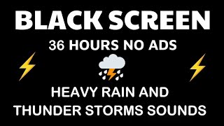 Heavy Thunderstorm for Sleeping  10 Hours  Black Screen [upl. by Sissy491]