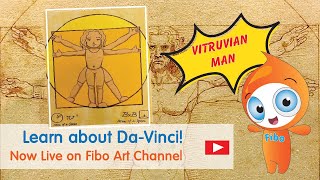 Happy Birthday DaVinci Learn to draw the Vitruvian Man for KIDS [upl. by Radnaskela]