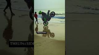 Stunts on ktm dukektm duke power samundar kinaare pr 😱stoppieshortsshortsfeedstuntsbikerstunt [upl. by Powers]