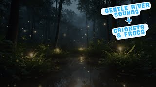 ASMR Gentle River Sounds with Chirping Crickets amp Frogs  Relaxation for Sleep amp Meditation [upl. by Morez]