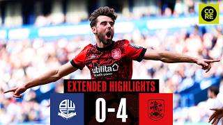 EXTENDED HIGHLIGHTS  Bolton Wanderers 04 Huddersfield Town [upl. by Assenahs]