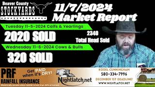 Cattle Market Report Nov 7 2024  Beaver County Stockyards [upl. by Galatea]