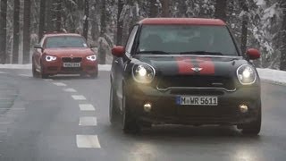 Mini Paceman JCW vs BMW M135i  autocarcouk [upl. by Rosene]