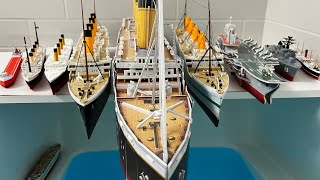 All Ships Lined Up  Titanic Britannic Aircraft Carrier  Ready for Lauch and Tested in the Water [upl. by Auof]