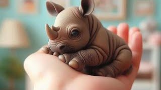 Little rhino animals reels videoshort rhino [upl. by Asenad]