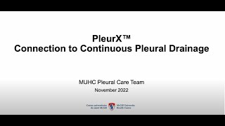 Connect pleurX to pleurevac English [upl. by Aiykan]