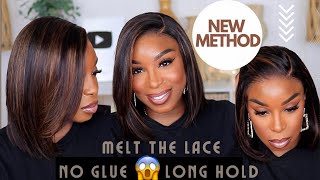 STOP Plucking Your Lace Wigs New Glueless Install Method  Bob Wig ft MyFirstWig [upl. by Cousin]