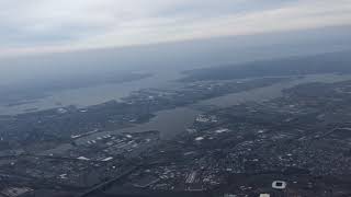 wk1915 SCANDINAVIAN AIRLINES SK910 EWR TO CPH  takeoff amp ascent over NYC [upl. by Yspyg]