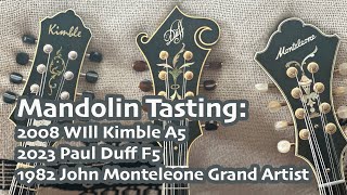 Jim Richter Blues amp Rock Mandolin Tasting of 08 Kimble A5 23 Duff F5 amp 82 Monteleone Grand Artist [upl. by Elagibba]