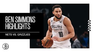 Ben Simmons Highlights  Brooklyn Nets vs Memphis Grizzlies  112022 [upl. by Navaj]