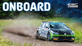 ONBOARD Qualifying Solberg ERC Royal Rally Scandinavia 2023 [upl. by Srednas]