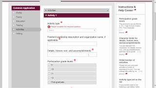 Common Application walkthrough part 6 Activities [upl. by Virgel]