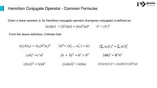 Section 5 Basic Logic Gates for Single Qubit  2 Hermitian Conjugate Operator Common Formulas [upl. by Ithsav717]