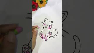 How to colour a Cat easily  For Beginners cat cats cute animals shortsfeed shorts art [upl. by Nutter]