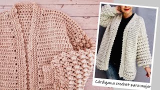 Cárdigansuéter a crochet para mujer ¡Paso a paso [upl. by Ekul252]