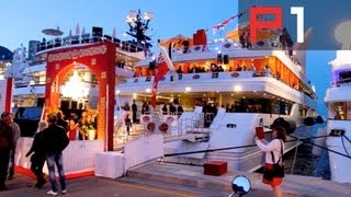 EXCLUSIVE F1 party on biggest yacht in Monaco [upl. by Eustazio]