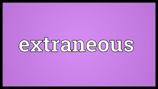 Extraneous Meaning [upl. by Atem]