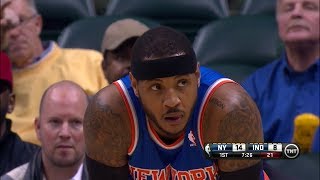 20140116  Carmelo Anthony Full Highlights at Pacers  28 Pts 7 Reb [upl. by Ralina637]