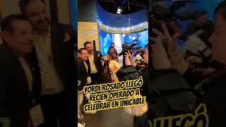 Yordi rosado llegó recien operado a celebrar en Unicable [upl. by Lefty]