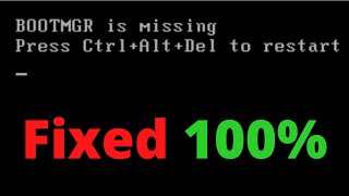 Bootmgr is Missing Press CtrlAltDel to Restart Windows 7  10 Problem Solution  Fix with USB [upl. by Feeley]