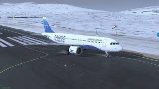 Landing A320neo in Vágar airport EKVG in Xplane 11 [upl. by Aikyt110]