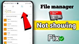 SD card not showing in file manager  File manager me SD card show nahi ho raha hai [upl. by Merrili704]