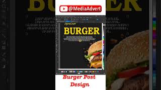 Burger 🍔 Social Media Post Design Creation in Coreldraw coreldraw graphicdesgin shortvideo [upl. by Omle850]