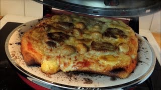 Pizza in a pizza maker with tomato sauce cheese fillet of pork mushrooms amp béarnaise sauce [upl. by Jat]