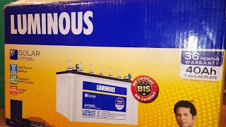 Luminous Solar 40Ah Tubular Battery LPT 1240L [upl. by Elder]