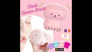 Soft Exfoliating Jellyfish Silicone Facial Brush Cute Octopus Jellyfish Cleansing Face Brush [upl. by Ycnuahc]