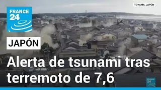 Terremoto de 76 prendió las alertas de tsunami en Japón • FRANCE 24 Español [upl. by Ojyllek]