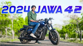 2024 Jawa 42 Review in Telugu  Rides4U  Tejaa [upl. by Schaper101]