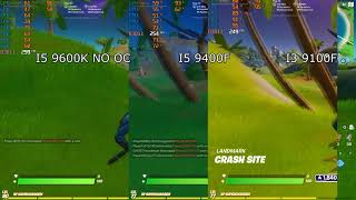 FORTNITE LOW STTINGS I5 9600K VS 9400F VS I3 9100F GTX 1650 SUPER NO OVERCLOCKING [upl. by Tuckie]