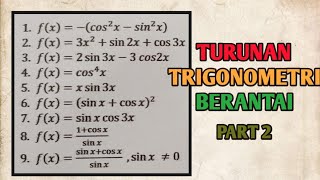 LATIHAN SOAL TURUNAN TRIGONOMETRI KELAS 12 [upl. by Leis]