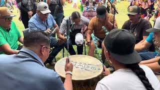 Showtime singers at Ochapowace powwow Saturday afternoon 2024 nativeamerican indigenous [upl. by Armahs]