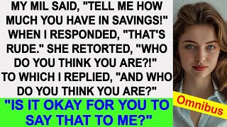 My MIL ordered me to tell her my savings amount I replied Is it OK for you to say that to me [upl. by Levenson]