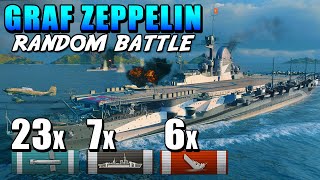 Graf Zeppelin  Crushing Enemies with Secondary Guns and Aircraft [upl. by Jain]