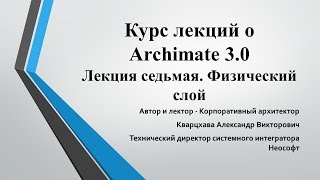 Лекции по ArchiMate Лекция 7 Физический слой [upl. by Kerman574]